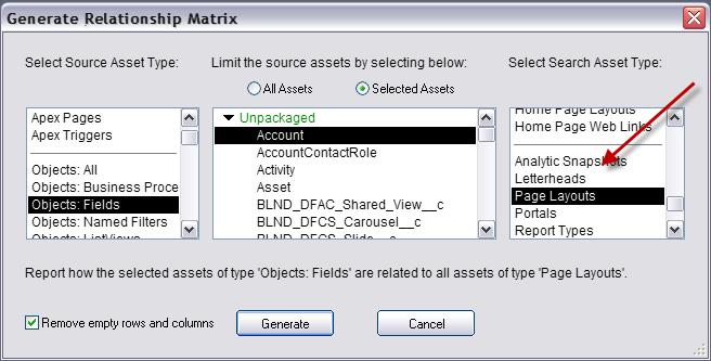 If subsets are not selected, it will strictly show the selected Source Asset Type. 5. Then you want to select the Asset Type that will be searched through from the third column. 6.