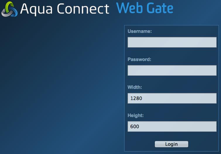 Aqua Connect Web Gateway After installing ACRDS on the server, you will need to connect to it via your chosen web browser on your client.