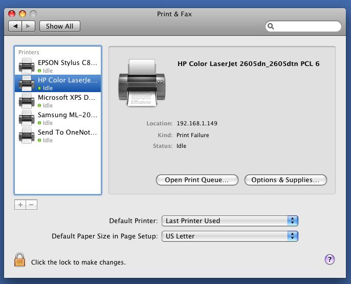 In the below example, ACRDS was unable to find a printer driver for the HP Color LaserJet. You can tell that this is the case because the Kind of printer shows up as Print Failure.