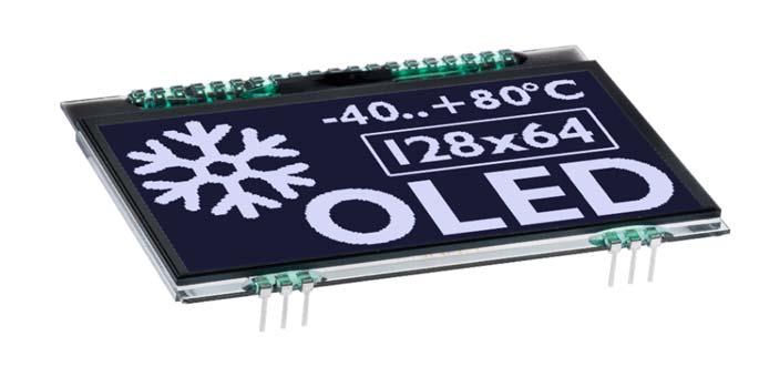 EA OLEDL128-6 INCL CONTROLLER SSD139 FOR SPI AND I²C FEATURES Dimension 68x51x3.