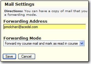 Note: Your course mail will be automatically forwarded to the e-mail address you use to sign in to HistoryClass.