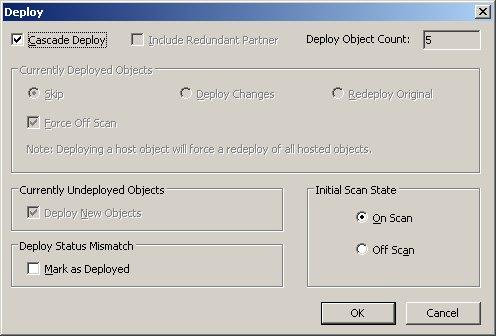 Figure 39: Deploying Objects This will open the Deploy dialog box, as shown in Figure 40 below.