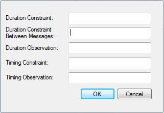 by right-clicking on the Message 196 connector and selecting the Timing Details context menu option.
