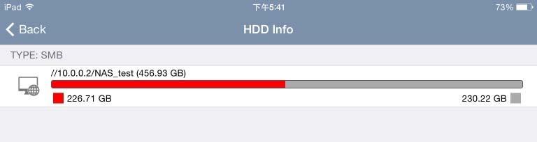 1.8.4 Monitoring HDD Storage To view the HDD storage status, tap the Info button Info page appears and displays the capacity. on the HDD settings page. The HDD Note: 1.