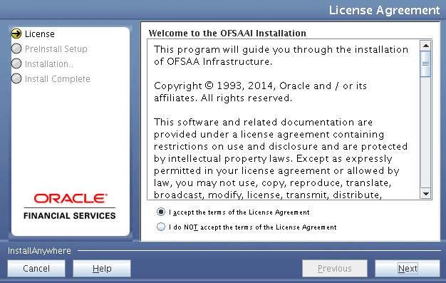 Select the I accept the terms if the License Agreement option and