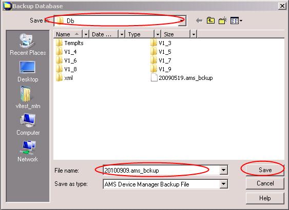 Procedure Backup AMS Device Manager Database 1. Close all AMS Device Manager applications and any connections to the AMS database.