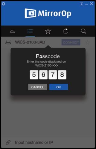 25 WiCS-2100 User s Manual the passcode shown on the