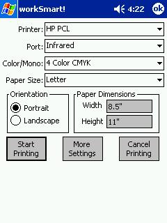 You can select even more printing options by tapping the More Settings button.