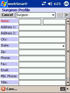 Surgeon Profile Surgeon Profiles You can create a Surgeon Profile by tapping on the Sur. Profile tab to enter the Surgeon Profile module.