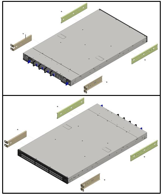 Installation 1 Figure 11: Installation Options Rear side (FRUs) 2 Front side Step 1. Step 2.