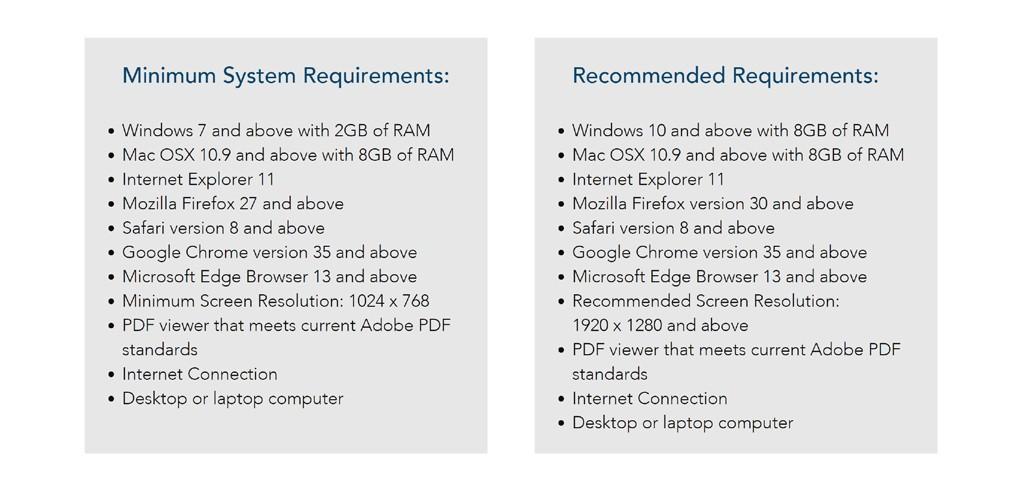 System Requirements Please