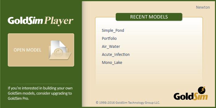 Types of Player Files GoldSim Player in the Start Menu (the installation will place the Player on the Start Menu under Programs).