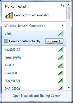 Section 3 - Configuration 3. Highlight the wireless network (SSID) you would like to connect to and click the Connect button.