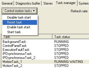 Load changes easily (2) Control of MotionTasks from SCOUT Important for download in the RUN mode Running Motion Tasks cannot be loaded during the RUN