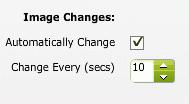 Change Image Transition Settings Use the options under the Image Changes section to set the transition duration.