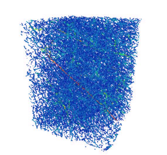 4 Part of the capillary network in a 1mm 3 cube of the human cortex, displayed as lines. Colors are used to encode the local vessel radii.