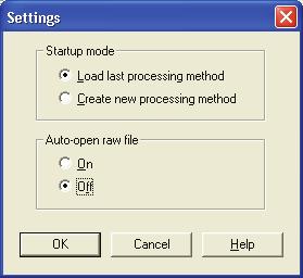 2 Processing Setup The Processing Setup Window Customizing Processing Setup By default, Xcalibur loads the most recently used processing method [.pmd] into the Processing Setup window at startup.