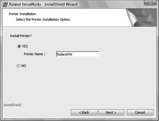 Installing VersaWorks Follow the messages to carry out setup and