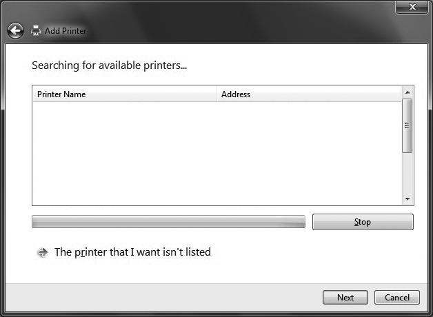 Click [The printer that I want isn't listed].