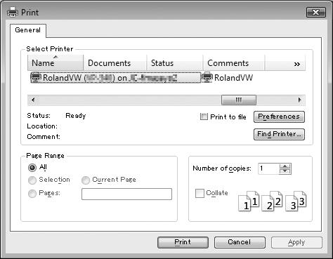 Printing from a Program You can perform printing directly from the program you're using.