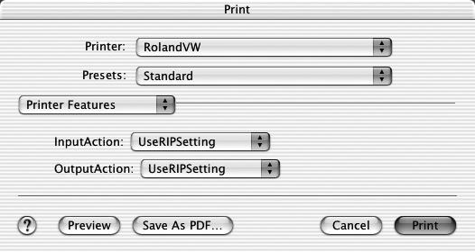 Printing from a Program Make the required settings for printing, then start printing. The printing data is sent to the RIP server. From the [File] menu, click [Print]. The [Print] window appears.