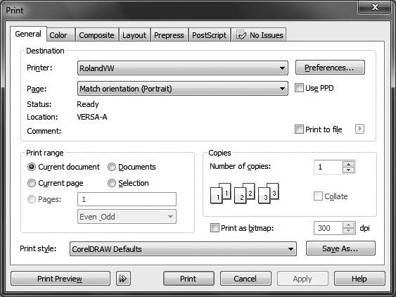 Click [OK]. Start printing. The printing data is sent to the RIP server. From the [File] menu, click [Print]. The [Print] window appears. Click [Print].