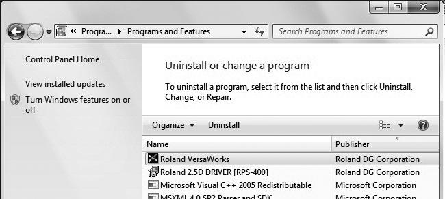 Remove VersaWorks Remove VersaWorks To remove VersaWorks from the computer, follow the steps below. Windows Vista/7 Log on to Windows with an account with "Administrators" rights.