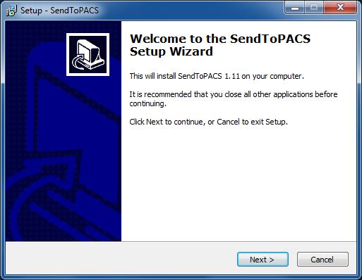Installation 10 Installation To install MedDream SendToPACS software, login to windows with the administrator rights.