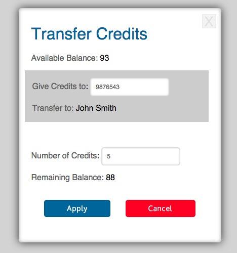 Transferring Credits You have the option to transfer Credits to any of your downline IBOs.