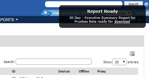 You can generate as many reports as you need. Figure 104: report download popup 19.3.