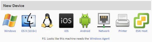 For mobile platforms (tablets and smartphones), the site that the Agent belongs to must be entered manually through a configuration file provided by the Server.