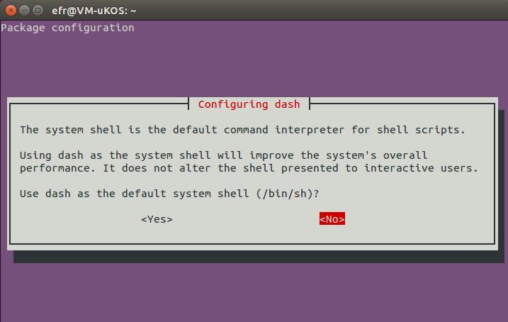 Activate the bash sudo dpkg-reconfigure dash Add a new rule for using the FTDI chips Create a file 90-ukos-ftdi.rules containing these rules: ACTION!