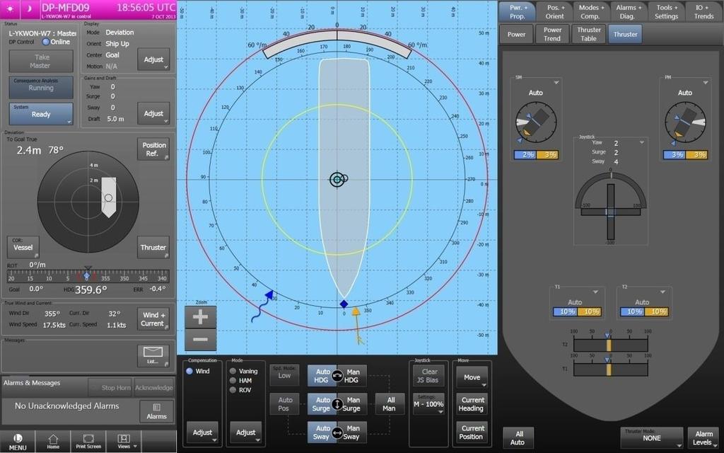 The interface for making position and heading maneuvers has been completely redesigned and provides a quick, intuitive way for the operator to enter a maneuver.