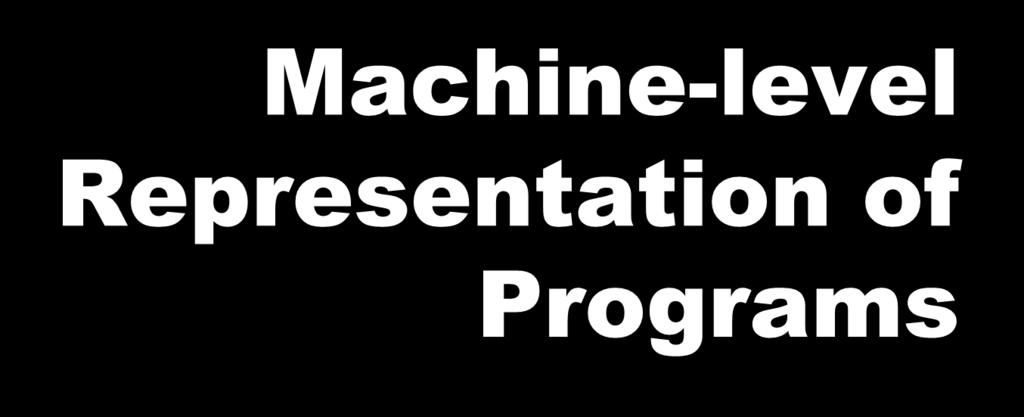 Machine-level Representation of Programs Jin-Soo Kim (jinsookim@skku.