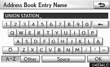 NAVIGATION SYSTEM: MEMORY POINTS To change Name DISPLAYING MEMORY POINT NAMES The name of an address book entry can be set to display on the map. 1. Select Edit of Name.