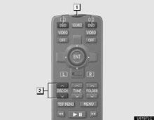 AUDIO/VIDEO SYSTEM Using the DVD player Playing an audio CD/CD text Selecting a track 1 Turning on DVD player mode 2 Selecting a disc Selecting a disc Push or of DISC CH until the desired disc number