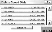 SETUP Deleting the speed dial You can delete the speed dial. 4. Use the software keyboard to input the name. 1. Select Delete Speed Dials. 5.