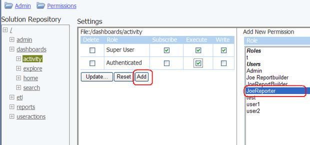 ADMINISTRATOR S REFERENCE > ADMINISTRATIVE TASKS 4 Click Update to set the changes. NOTE: You can also set levels of permission on a user-by-user basis.