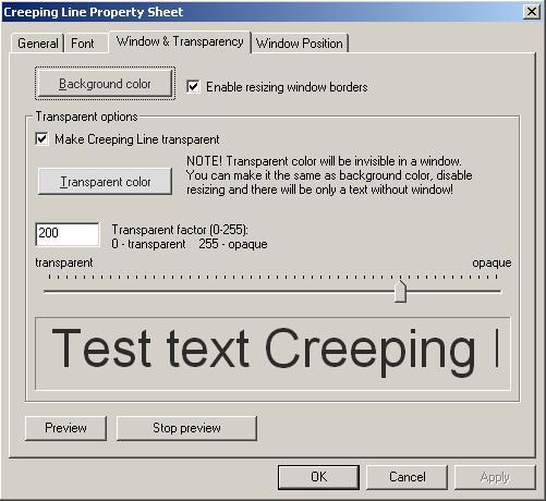 4. Adjust window text and transparency. (Figure 10.6) a.