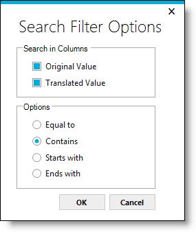 Page 163 Filtering options can be changed from their defaults by