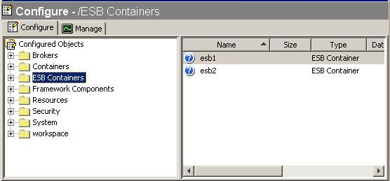 ESB Configured Objects If the Sonic ESB Tools are not installed for this SMC, yet the domain is enabled for Sonic ESB, the ESB Configured Objects section is not shown.