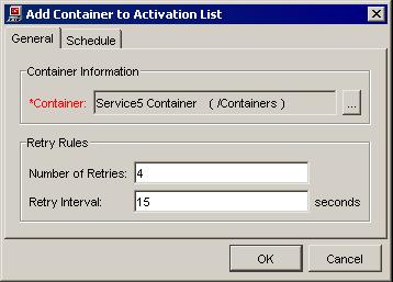 Using Activation Daemons Adding an ESB Container to an Activation Daemon s Activation List The following procedure describes how to add a management container that hosts an ESB Container an