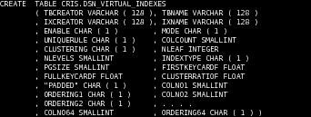additional table needs to be created for the Explain feature VIRTUAL index will