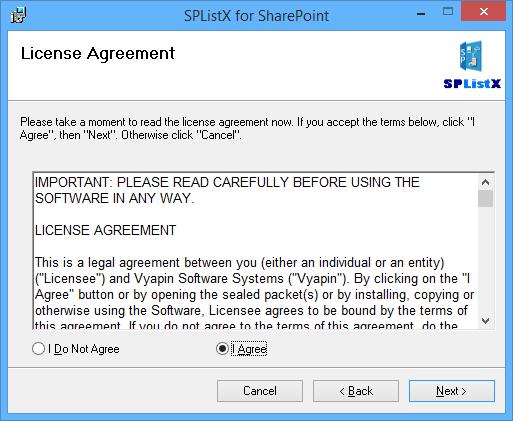 The License Agreement window is shown as below. Please go through the License Agreement information at-least once to familiarize yourself with the contents.