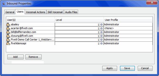 Skill Groups Managing Skill Group Users Adding Users to Skills You can add only users who do not have a user profile. 1 Open the skill group properties. 2 Click the Users tab.