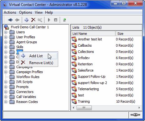 Call Lists Creating Call Lists 2 Name your list. 3 To add the list to the system, click OK. You can rename a list at any time.