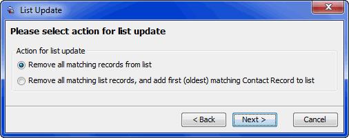 Call Lists Removing Records and Call Lists c Follow the rest of the steps in the wizard. As a result of records removal, the new number of records for the updated list appears in the Lists page.
