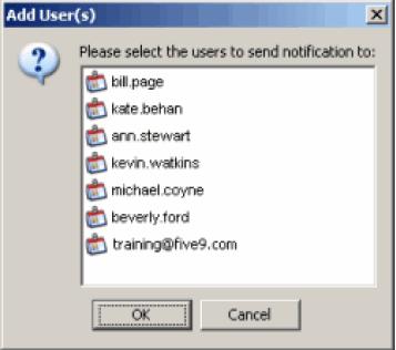 Dispositions Instant Message Notification for Dispositions 3 Add or remove users: Adding users: a To add one or more