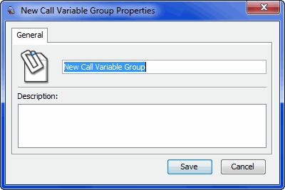 1 In the navigation pane, right-click Call Variables > Add Call Variable Group.