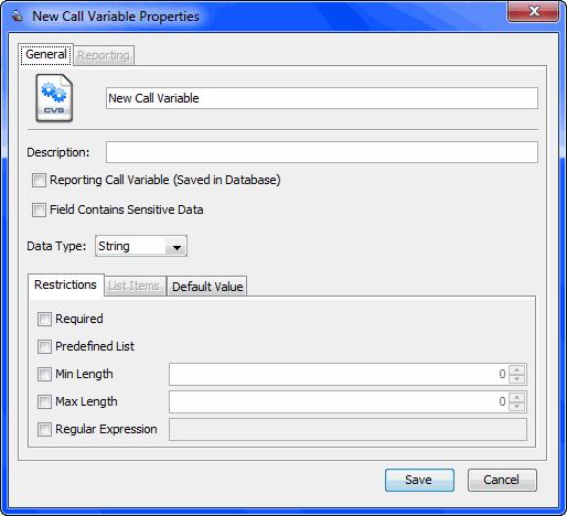 1 In the navigation pane, open the Call Variables folder.